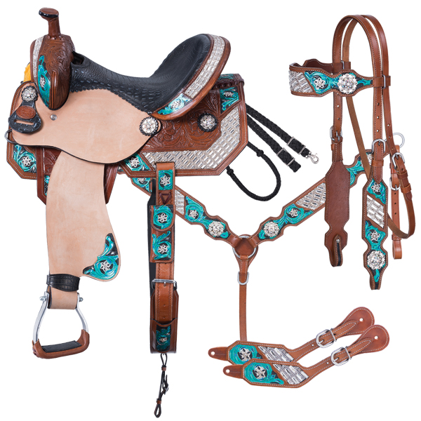 Silver Royal Ashton Barrel 5 Piece Saddle Package-Silver Royal Ashton Barrel 5 Piece Saddle Package