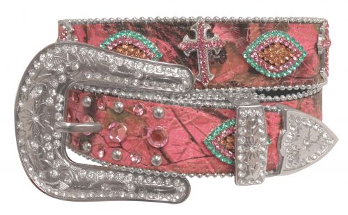 Showman Couture ™ Western style bling pink camo belt with removable buckle-Showman Couture ™ Western style bling pink camo belt with removable buckle