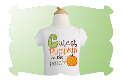 Cutest Pumpkin in the Patch-cute pumpkins, halloween, thanksgiving, appliques
