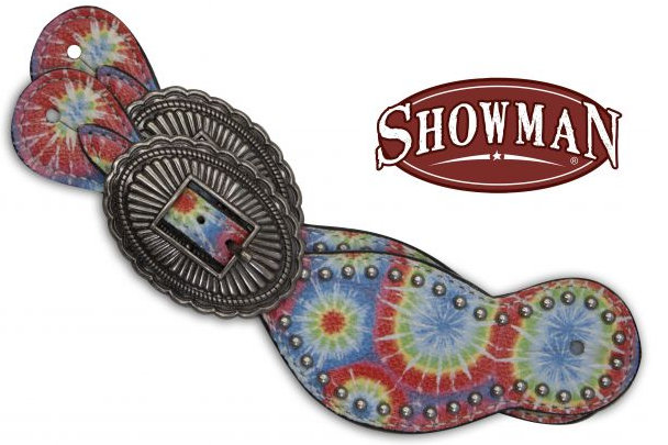 Showman ® Ladies size tie dye print spur straps- Showman ® Ladies size tie dye print spur straps