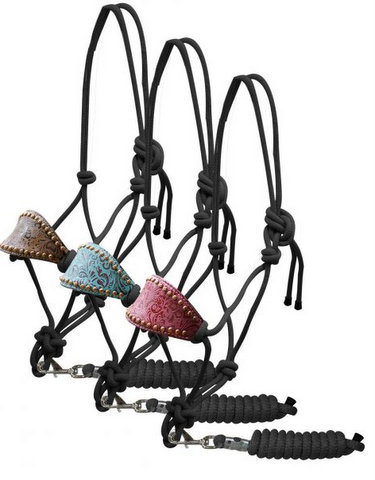 Cowboy Halter with Padded Bronc Style Nose-Cowboy Halter with Padded Bronc Style Nose