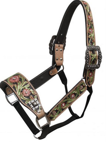 Floral Painted Belt Halter-Floral Painted Belt Halter