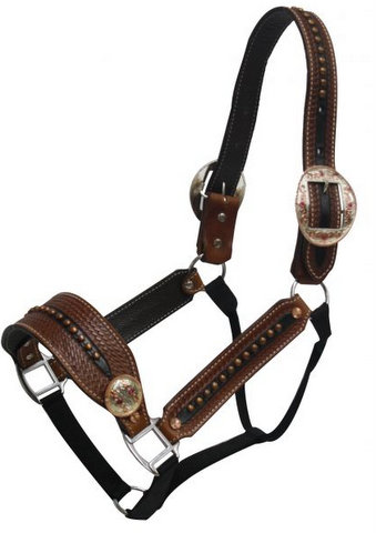 Belt Halter with Gold and Silver Engraved Buckles- Belt Halter with Gold and Silver Engraved Buckles