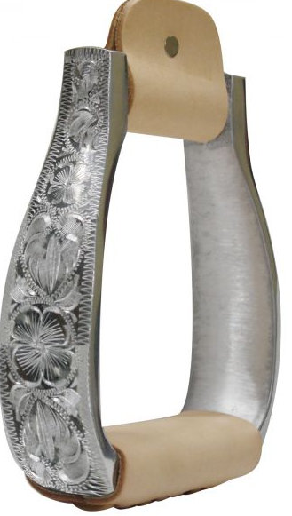 Polished aluminum engraved stirrups-Polished aluminum engraved stirrups