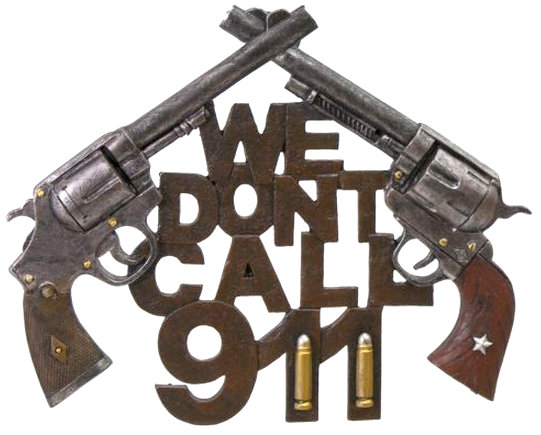 "We don't call 911" hanging wall plaque. 11.5" x 9.5"-We don't call 911 hanging wall plaque. 11.5 x 9.5