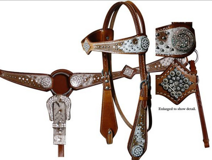 Hair on cowhide and crystal rhinestone conchos-hair on cowhide and crystal rhinestone conchos