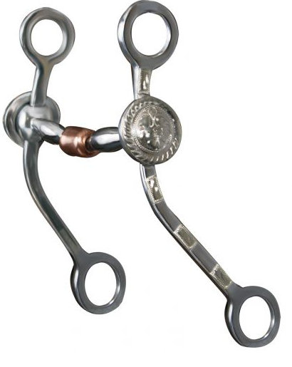 stainless steel bit with engraved concho-stainless steel bit with engraved concho