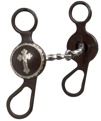 5" Brown Steel Concho Bit with Twisted Mouth.-5 Brown Steel Concho Bit with Twisted Mouth.