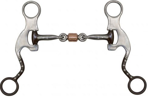 5" Brown and Stainless Steel Dogbone Bit with Copper Roller- 5 Brown and Stainless Steel Dogbone Bit with Copper Roller