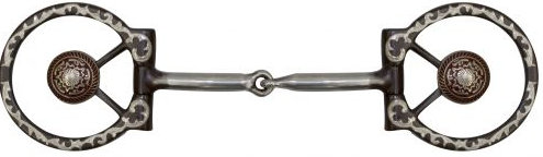 5" Brown Steel Concho Bit with Snaffle Mouth.-5 Brown Steel Concho Bit with Snaffle Mouth.