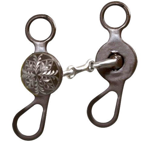 5" Brown Steel Concho Bit with Dogbone Mouth.- 5 Brown Steel Concho Bit with Dogbone Mouth.