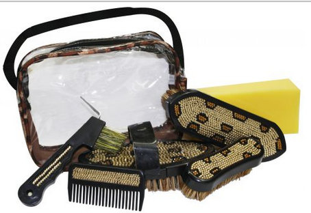 Bling Leopard 6 pcs Grooming Kit with Carrying Case.- Bling Leopard 6 pcs Grooming Kit with Carrying Case.