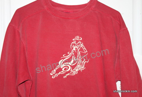 Comfort Color sweatshirt with barrel racer design-Comfort Color sweatshirt with barrel racer design