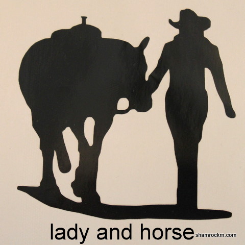 Lady with Horse 1-lady with horse vinyl decal, vinyl decals, girl with horse, horse decal
