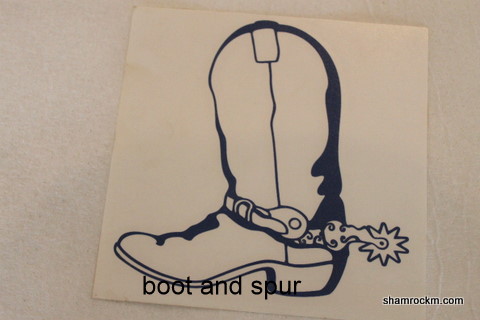 Boot and Spur 1-cowboy boot vinyl decal, boot and spur, cowboy boot,