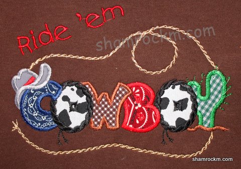Ride 'em Cowboy-cowboy appliques, cowboy embroidery, cowboys and cowgirls, ride 'em cowboy