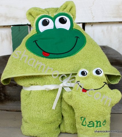 Froggy Towel and Mitt-froggy towel and mitt