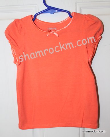 Satin Trim Coral T-Shirt-satin trimmed t-shirt