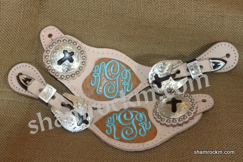 Monogrammed spur straps-