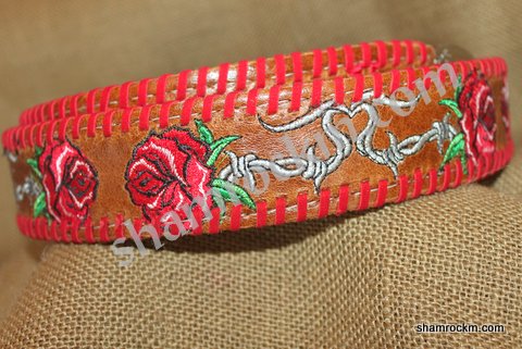 Barb Wire and Roses Belt-Barb wire and roses belt