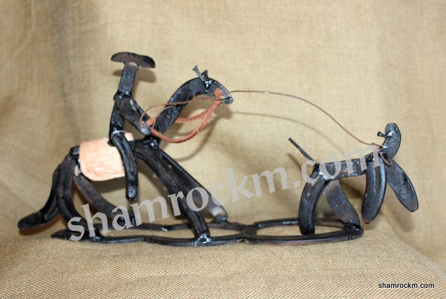 Horse Shoe Art Calf Roper-Horse Shoe Art Calf Roper