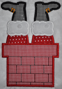 Santa Boots in the Chimney-Santa boots, Christmas appliques