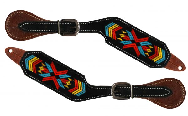 Navajo embroidered spur straps- Navajo embroidered spur straps