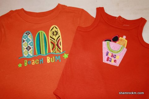 Brother/Sister Summer Fun Shirts- blanks applique embroidery
