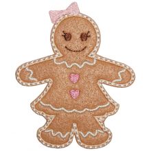 Gingerbread Girl-gingerbread girl applique, gingerbread applique, Christmas applique