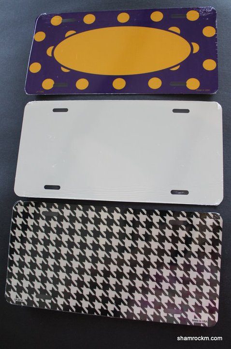 Black/White Houndstooth License Plate-