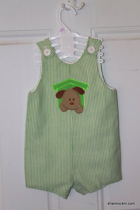 Jon-Jon with Dog House- applique embroidery