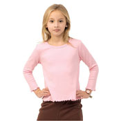 Lettuce Edge Long Sleeve top-lettuce edge tops, embroidery blanks, applique blanks, white tops, childrens shirts, long sleeve top