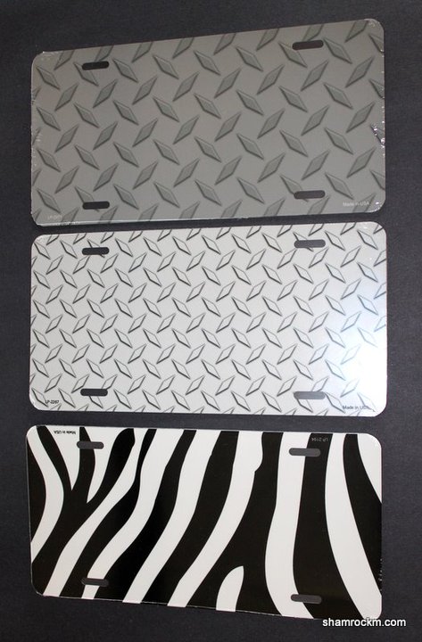 Small Diamond Plate License Plate-
