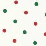 Red and Green dots on White-polka dot fabric,christmas fabric