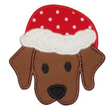 Santa Puppy-Santa puppy applique, puppy applique, Christmas applique