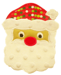 Square Santa-Santa, Christmas appliques