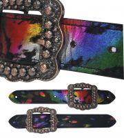 Ladies metallic print belt style spur strap-Ladies metallic print belt style spur strap