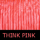 Think Pink Paracord-pink paracord, paracord, parachute cord, survivor bracelet cord